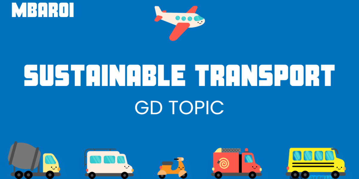 Different modes of transport with text Sustainble Transport - GD Topic