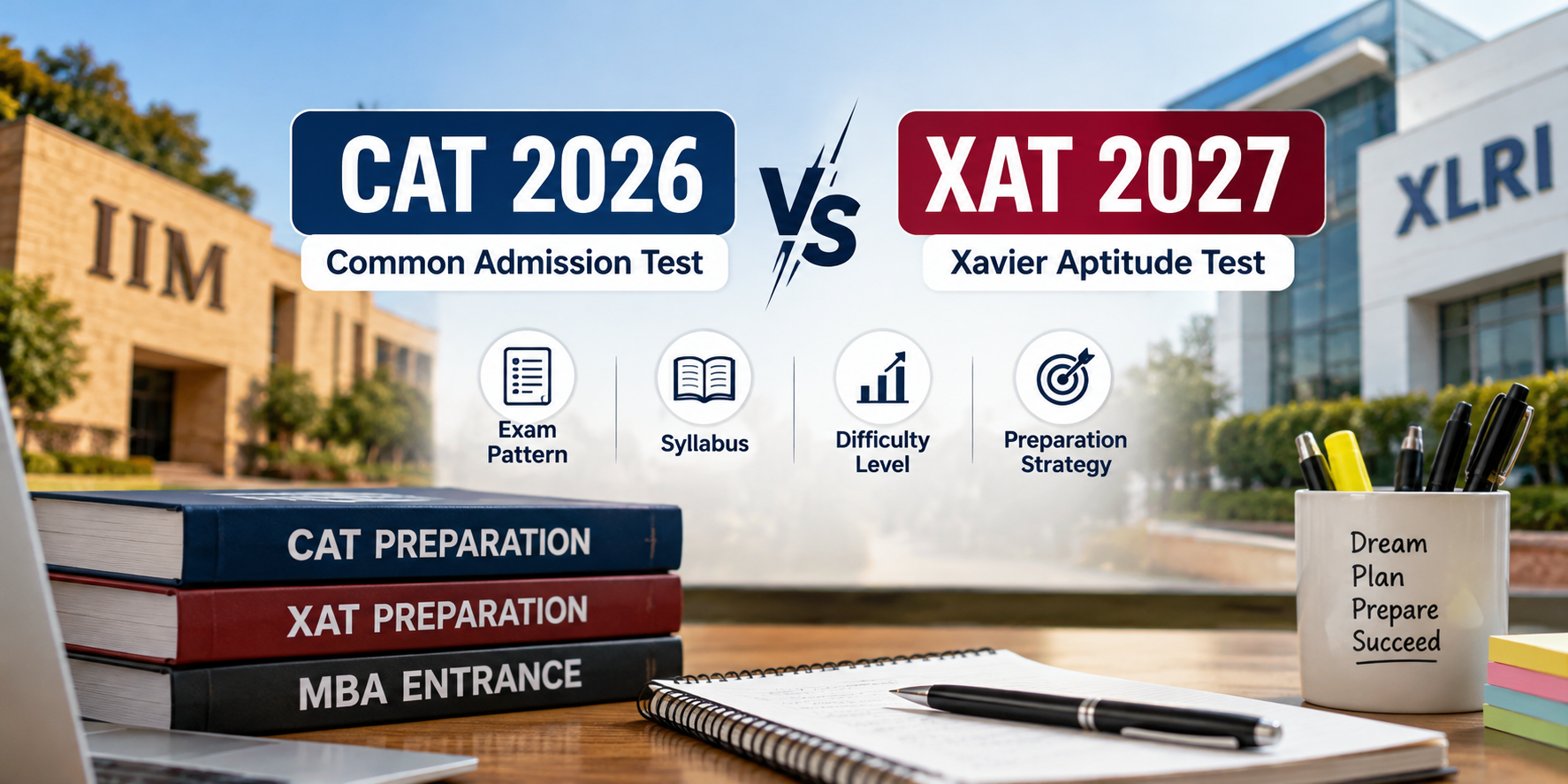 CAT 2026 vs XAT 2027: Exam Pattern, Syllabus & Preparation CAT 2026 vs XAT 2027: Exam Pattern, Syllabus & Preparation