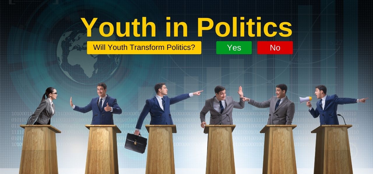 Youth debating with text Youth in Politics - Will Youth Transform Politics?